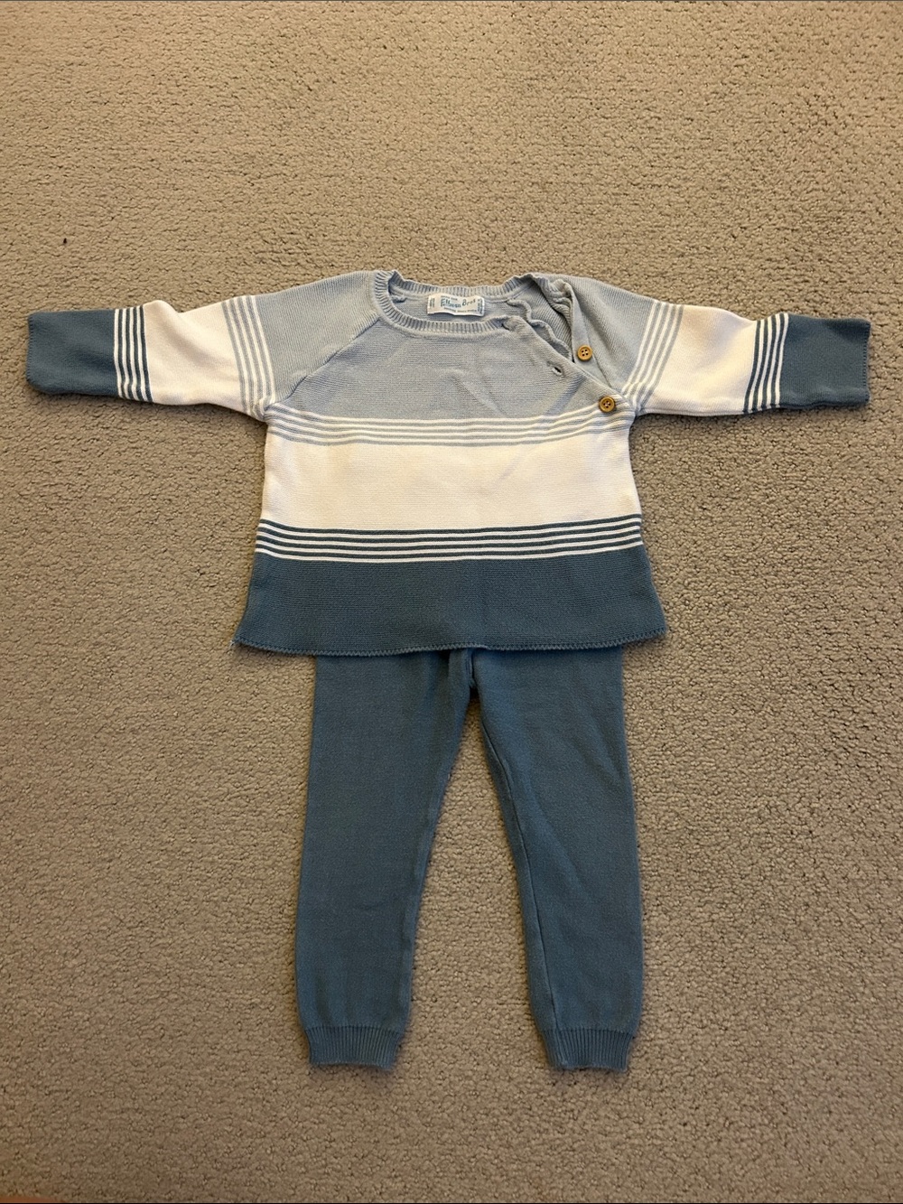 Feltman Brothers & White Striped Knit Set - Classic Comfort